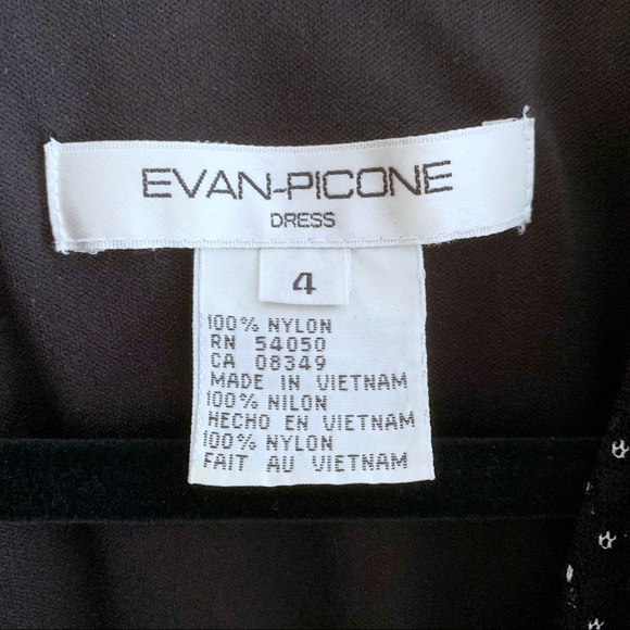 👛2for$20 Evan-Picone Black Mesh /White Dot Dress - Picture 3 of 6